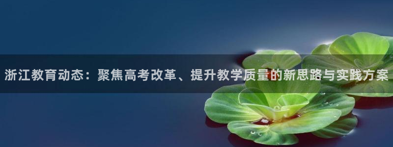 新航娱乐招商：浙江教育动态：聚焦高考改革、提升教学质量的新思