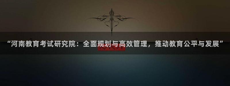 新航娱乐传媒招聘：“河南教育考试研究院：全面规划与高效管理，