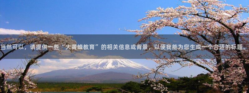 新航机上娱乐：当然可以，请提供一些“大黄蜂教育”的相关信息或