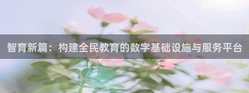 南京新航娱乐：智育新篇：构建全民教育的数字基础设施与服务平台